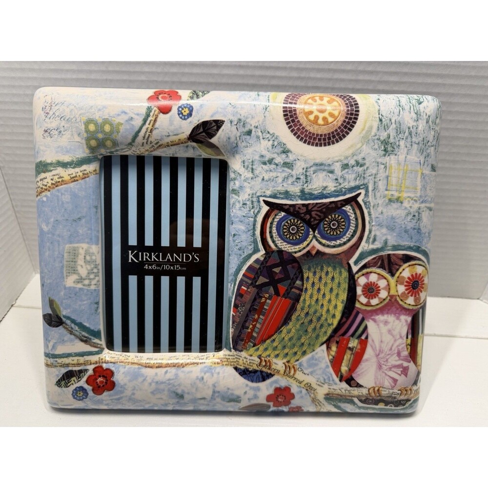Kirkland’s Boho Southern Barn Owl Ceramic Picture Frame 4x6in/10x15cm